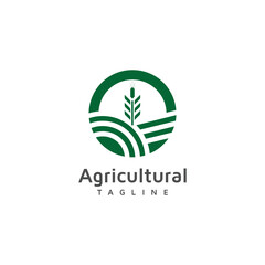 Agricultural plant logo design template