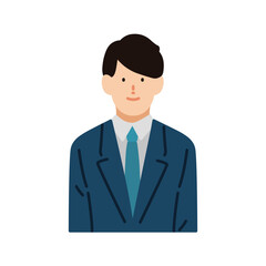 ビジネスシーン：ビジネスマンの上半身イラスト