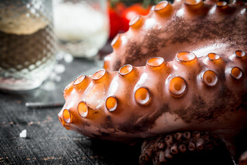 Freshly cooked octopus.