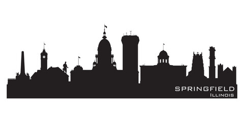 Fototapeta premium Springfield Illinois city skyline vector silhouette