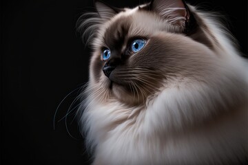 portrait of Birman Cat. Generative AI