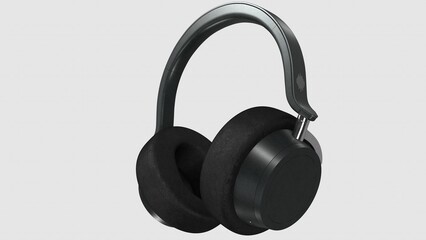 Headphone Model Perspective View 02 ( 3D illustration, 3D rendering )