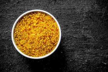 Dijon mustard in the bowl.
