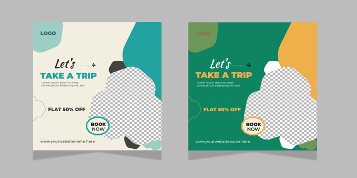 Travel Agency Social Media Post Template or banner design