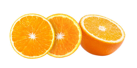 sliced orange isolated on  transparent png