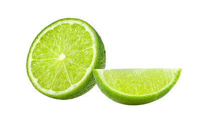 slice lime isolated on  transparent png