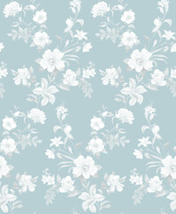 Classic Popular Flower Seamless pattern background.Perfect for wallpaper, fabric design, wrapping paper, surface textures, digital paper.