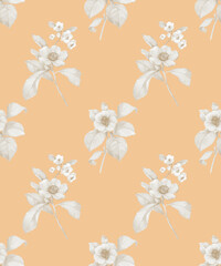 Classic Popular Flower Seamless pattern background.Perfect for wallpaper, fabric design, wrapping paper, surface textures, digital paper.