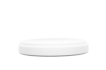 White modern round podium stage platform step on 3d Png background