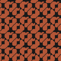 seamless black victorian geometric pattern with red mosaic ornament