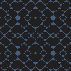 Fototapeta premium seamless black victorian geometric pattern with blue mosaic ornament