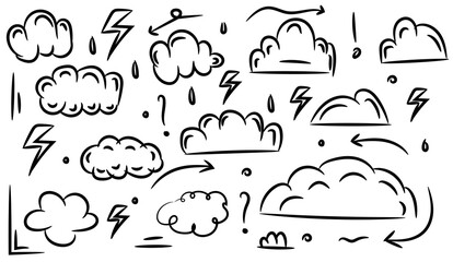 Hand drawing weather collection. Flat style vector illustration.