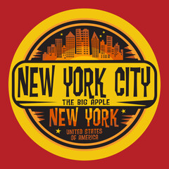 Abstract stamp or emblem with the name of New York City, New York, vector illustration