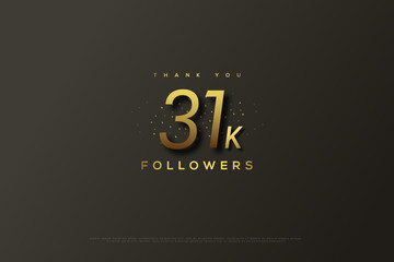 31k followers with glitter sprinkled numbers.