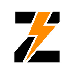 vector lightning bolt alphabet, flash initial logo alphabet vector logo template