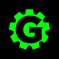 alphabet in gear vector logo template