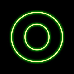 neon alphabet in trendy flat design
