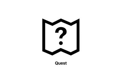 quest map vector icon black and white simple style perfect pixel white background eps 8