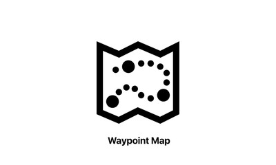 waypoint vector icon black and white simple style perfect pixel white background eps 8