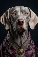 Weimaraner dog portrait. Generative AI.