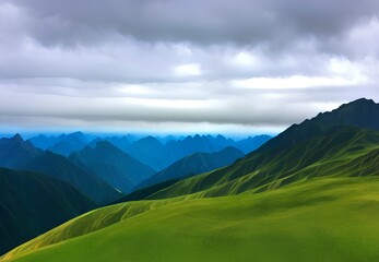 Fototapeta premium Generative AI,scenic view of mountains against sky