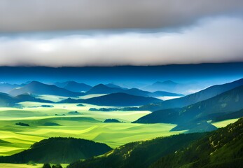 Obraz premium Generative AI,scenic view of landscape against sky