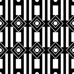 Seamless Geometric Pattern. Vector Black and White Background. Regular Texture