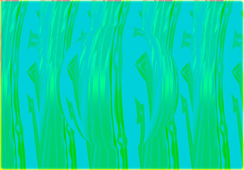 Abstract, Vertical Green Shades, set against a Pale Blue background, within a Border