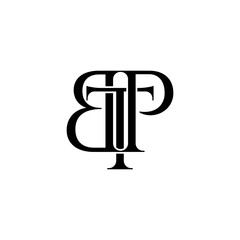 btp typography letter monogram logo design