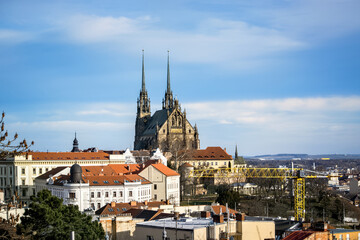 Obraz premium Brno, Czech Republic - Cathedral of Saints Peter and Paul illuminated by the summer sun.