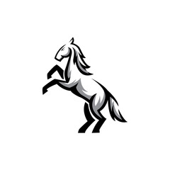 horse logo template logotype silhouette symbol