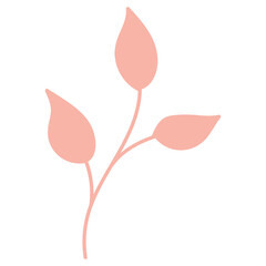 Cute pink twig, decorative floral element