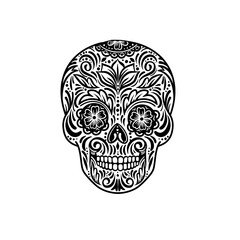 Skull calavera. Vector hand drawn illustration with day of the dead theme
