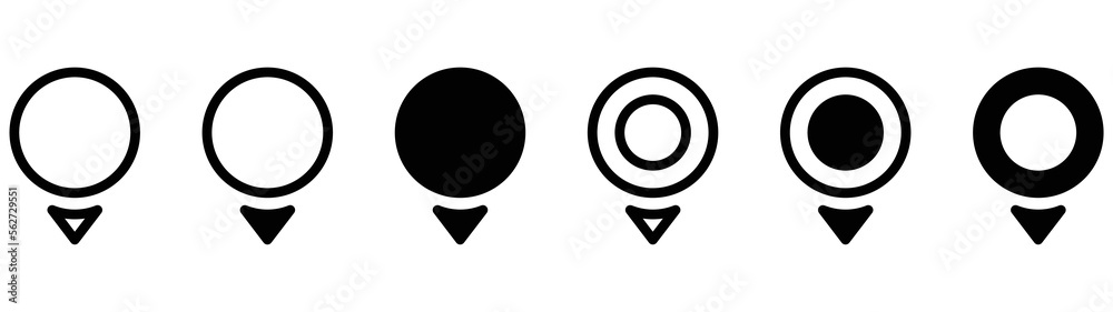 Wall mural location icon set. location pin icon. location pin position icon collections symbol sign, vector ill