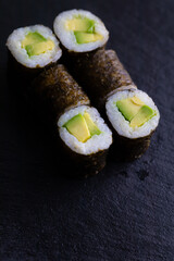 Sushi rolls Japanese food menu