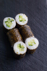 Sushi rolls Japanese food menu