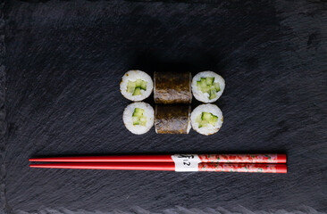 Sushi rolls Japanese food menu