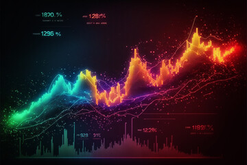 Technology background. Stock market Business economic charts with  abstract digital. AI