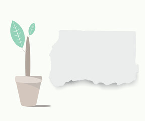 Message label paper with leaves.