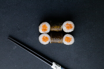 Sushi rolls Japanese food menu