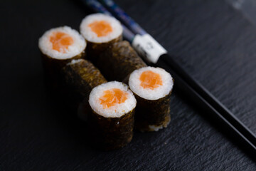 Sushi rolls Japanese food menu