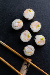 Sushi rolls Japanese food menu