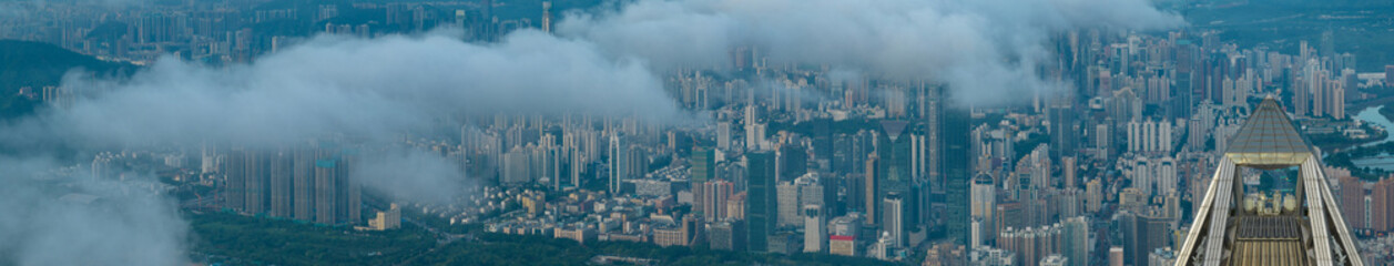 Aerial view of ping an finance center in Shenzhen city,China