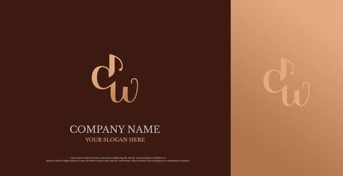 Initial DW Logo Design Vector 