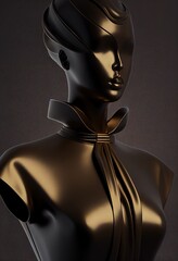Beautiful chocolate colored mannequin. Fashionable creative illustration Generative art 