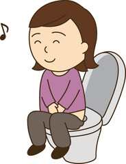 トイレで調子がいい健康的な女性