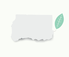 Message label paper with leaves.