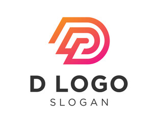 Logo about D Letter on a white background. created using the CorelDraw application. - obrazy, fototapety, plakaty