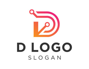 Logo about D Letter on a white background. created using the CorelDraw application.