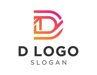 Logo about D Letter on a white background. created using the CorelDraw application.